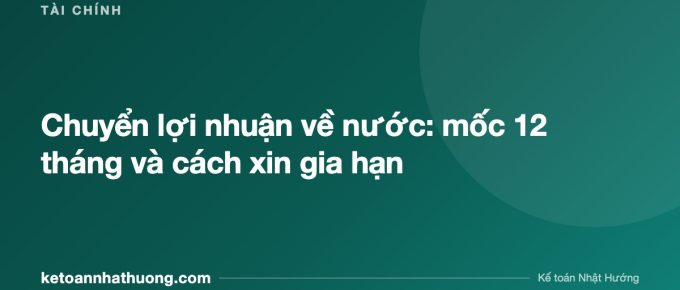 Chuyển lợi nhuận về nước: mốc 12 tháng và cách xin gia hạn - ketoannhathuong.com
