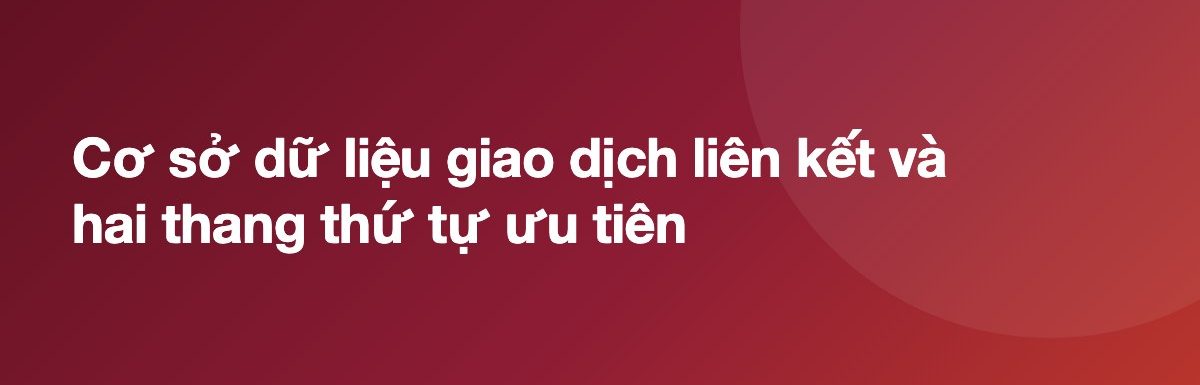 Cơ sở dữ liệu giao dịch liên kết và hai thang thứ tự ưu tiên