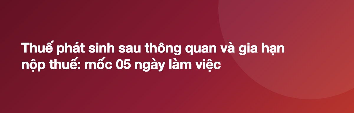 Thuế phát sinh sau thông quan và gia hạn nộp thuế: mốc 05 ngày làm việc