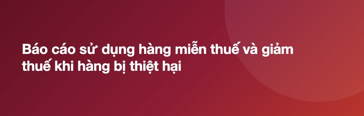 Báo cáo sử dụng hàng miễn thuế và giảm thuế khi hàng bị thiệt hại