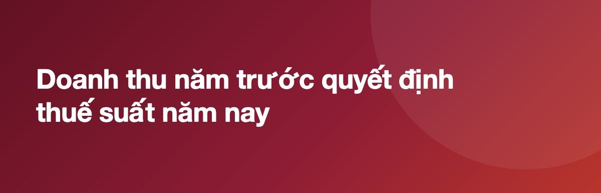 Doanh thu năm trước quyết định thuế suất năm nay