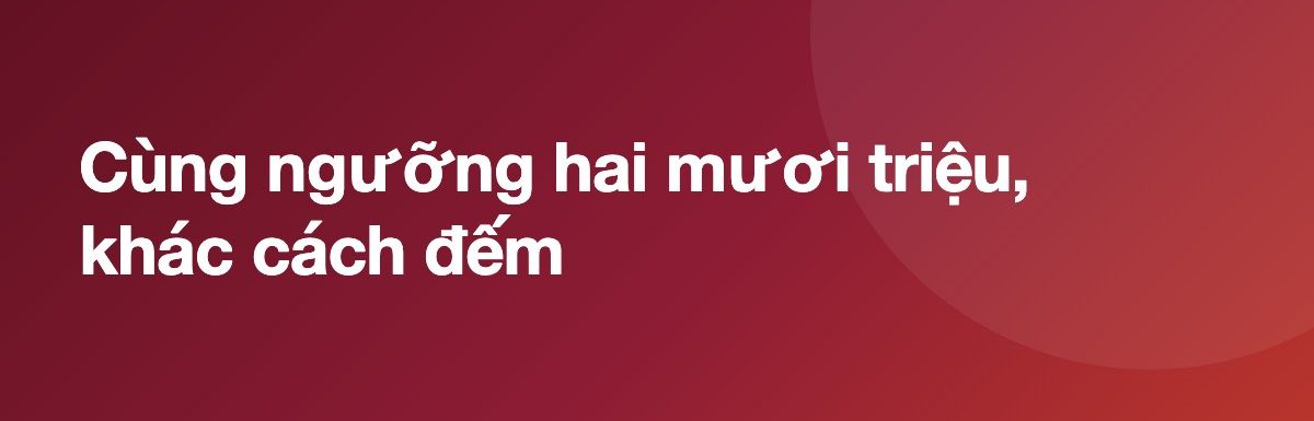 Cùng ngưỡng hai mươi triệu, khác cách đếm