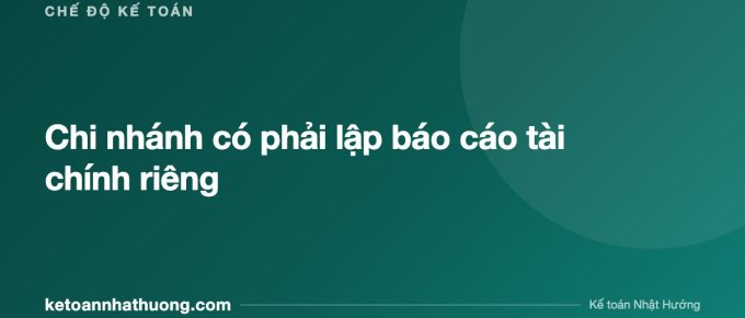Chi nhánh có phải lập báo cáo tài chính riêng - ketoannhathuong.com